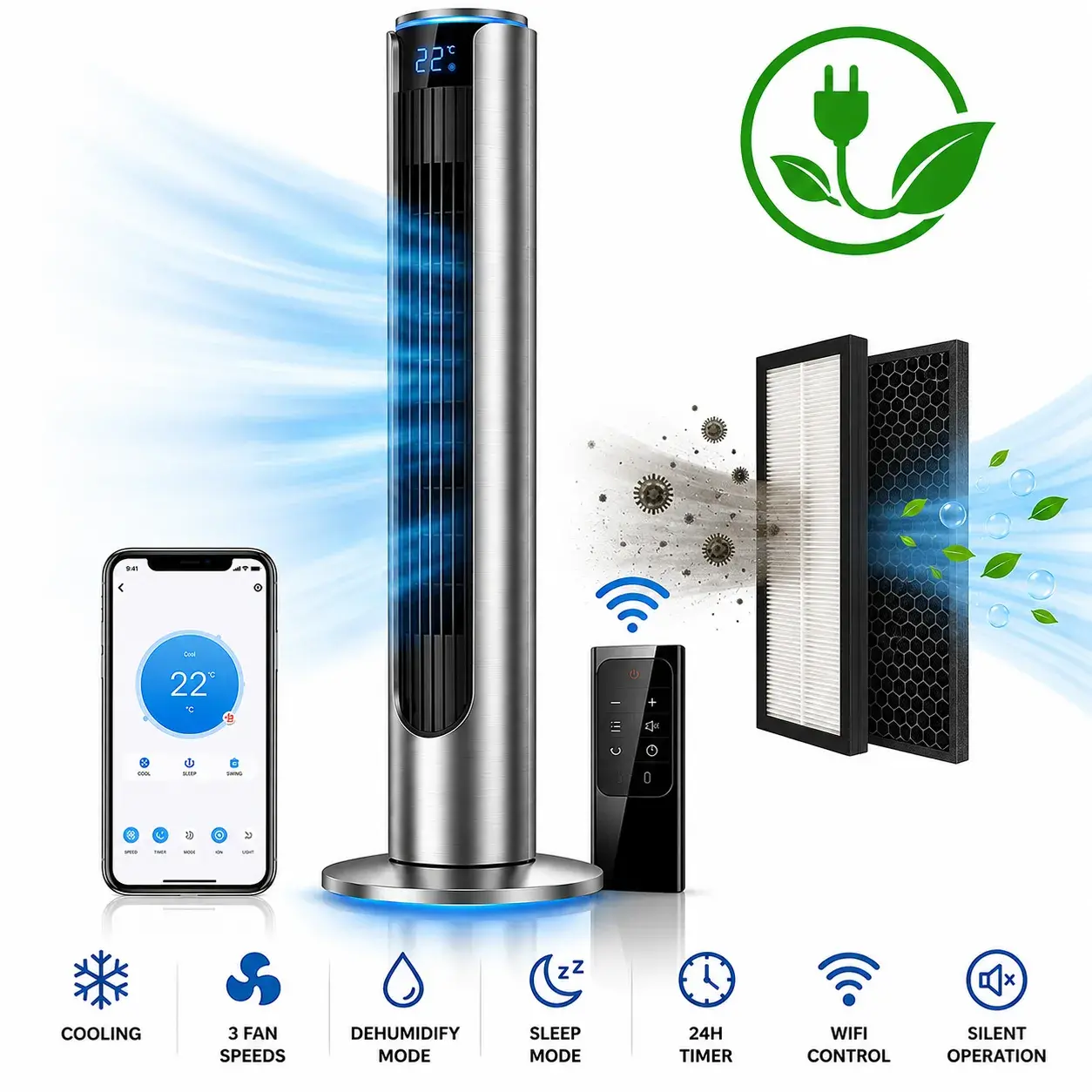 Tower air conditioner 4 in 1