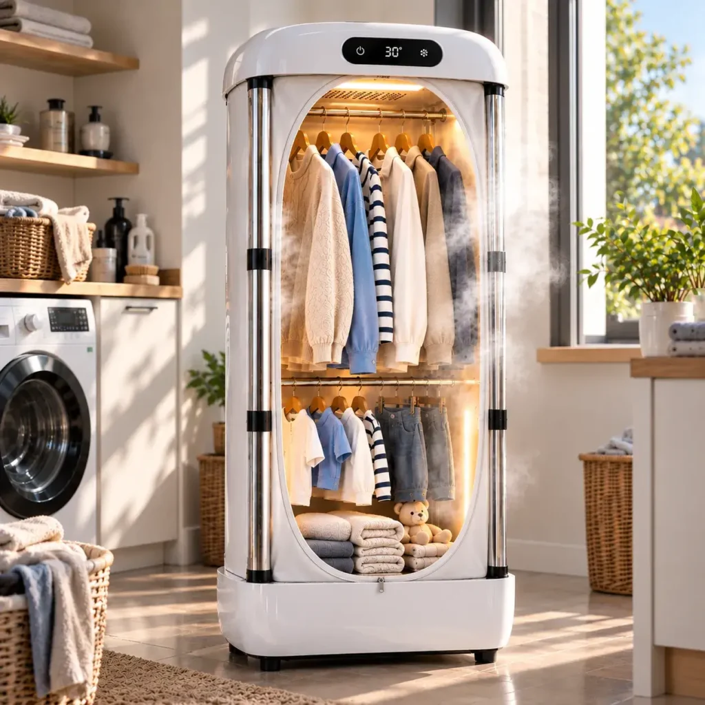 Dryvela clothes dryer and steam ironer